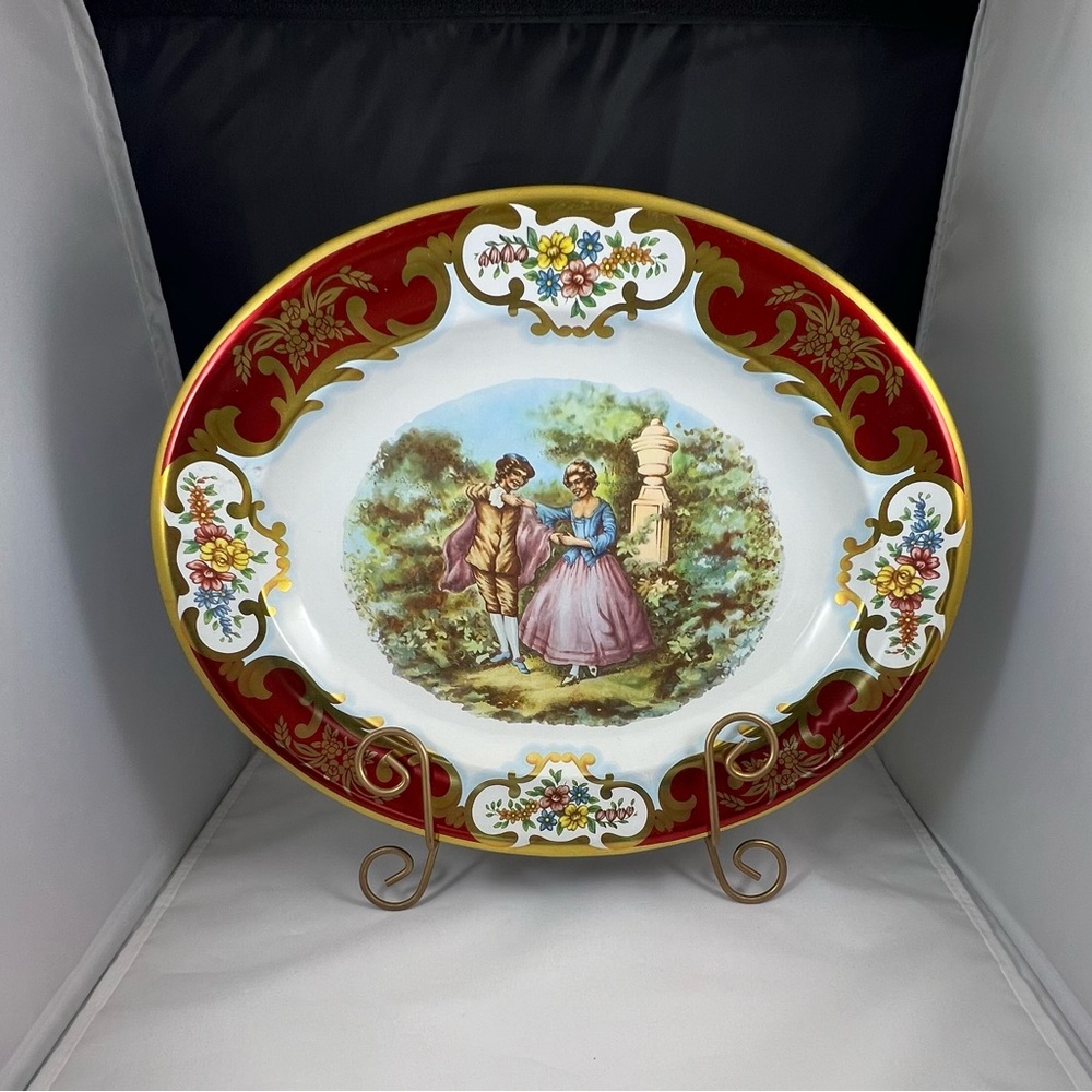 Vintage Daher Decorated Ware Victorian Couple Tin Tray Made in England